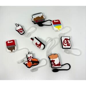 Silicone Chickfil A Straw Toppers-Assortment of 8-Fits Stanley/Starbucks Straws